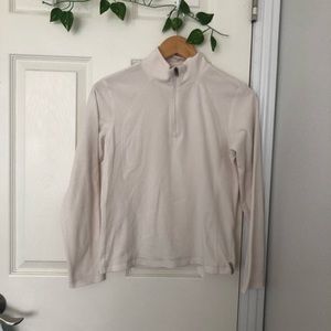 Columbia White Fleece Half Zip Sweater